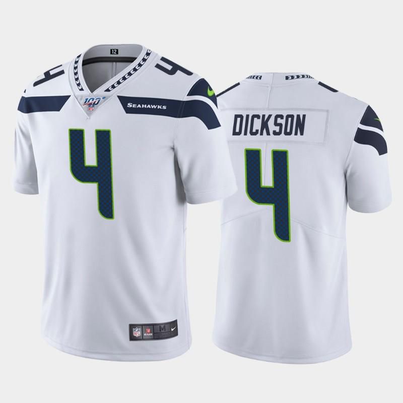 Men Seattle Seahawks 4 Michael Dickson Nike White 100th Limited NFL Jersey